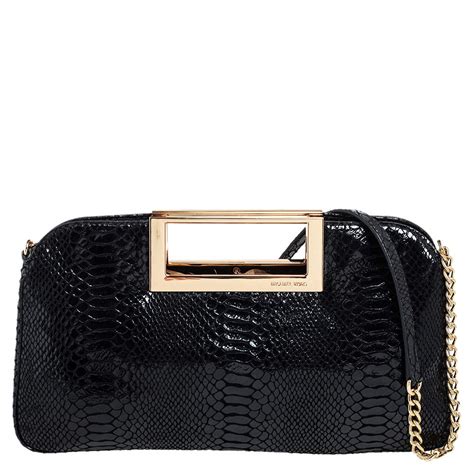 michael kors berkley clutch python|MICHAEL Michael Kors Black Python Effect Leather Berkley Clutch.